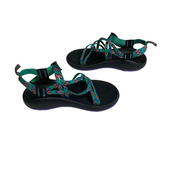 Chaco ZX1 Ecotread Sports Sandals Kids Size 5 Mint Leaf Green Aztec - Picture 7 of 8